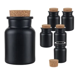 Korkenglas 150 ml schwarz matt beschichtet, 6er Set