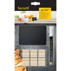 Kreidetafel mit Holzständer, 6 Stück plus Stift