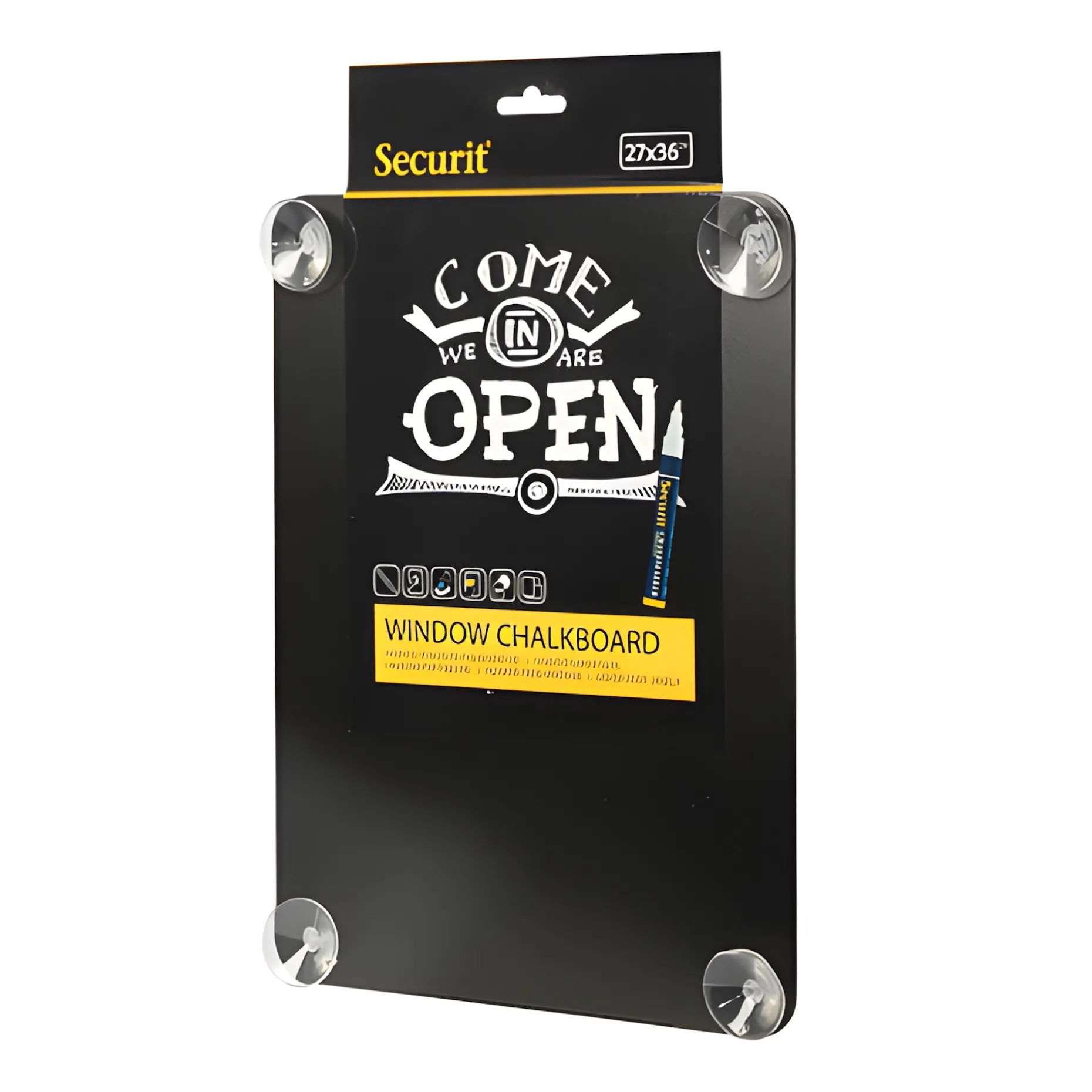 Kreidetafel mit Saugnäpfen 35,6 x 27,1 cm