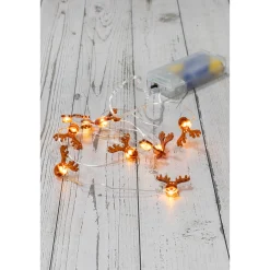 Lichterkette 'Rentiere', 10 LEDs, warmweiß mit Timer
