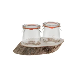 Menage 'Baumscheibe mit Rinde', ca. 23 x 13 cm