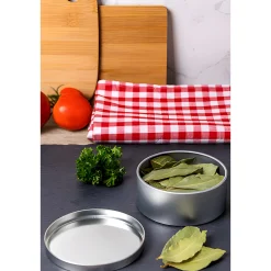 Metalldose silber 9,7 x 4 cm, 6 Stück