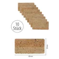 Naturkork-Etikett 60 x 30 mm, 10 Stück