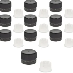 PP 28 schwarz Kunststoff mit Ausgießer und Originalitätsring, 10 Stück