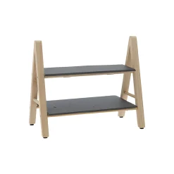 Schiefer-Etagere mit Holzgestell, 2-stöckig