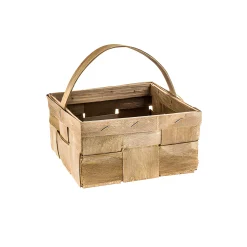 Spankorb mit Henkel geräuchert, 15,5 x 15,5 cm