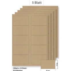 Steffis Etiketten 82 x 52 mm natur - 5 Blatt A4
