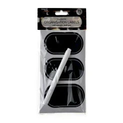 Tafeletiketten oval, 24 Stück mit Kreidemarker