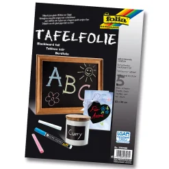 Tafelfolie selbstklebend, 23 x 33 cm, 5 Blatt