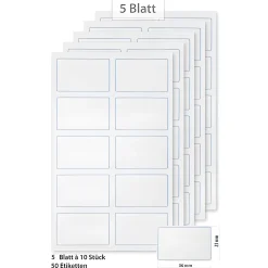 Tiefkühletiketten 'Weiß, blauer Rahmen' 36 x 23 mm, 50 Stück