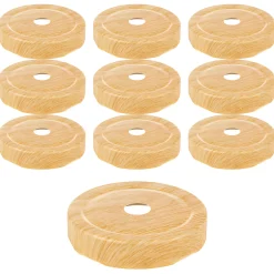 TO 66 Deep Trinkhalmdeckel Holzdekor, Loch Ø 13 mm, 10 Stück