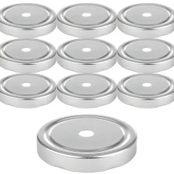 TO 82 Deep Trinkhalmdeckel silber, Loch Ø 13 mm, 10 Stück