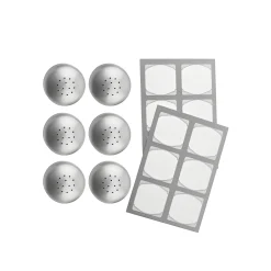 TO 38 Streuerkappe 6er plus 12 Etiketten, silbergrau