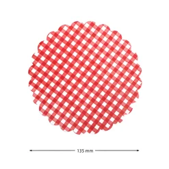 Vliesdeckchen Ø 135 mm rot kariert, 100 Stück
