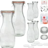 WECK-Saftflasche 530 ml mit Klarsichtdeckel, 6er Set