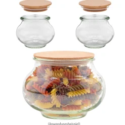 WECK-Schmuckglas  220 ml mit Holzdeckel, 3er Set