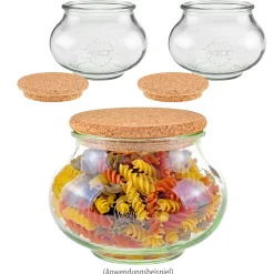 WECK-Schmuckglas 1062 ml mit Pilzkorken, 3er Set