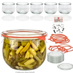 WECK-Tulpenglas 580 ml mit Klarsichtdeckel, 6er Set