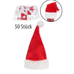 Weihnachtsmütze 7,5 x 13 cm, 50 Stück