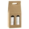 Weinflaschenkarton 2er mit Fenster natur