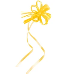 Ziehschleife Faser-Raffia ca. 80 mm, gelb, 10 Stück