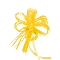 Ziehschleife Faser-Raffia ca. 80 mm, gelb, 10 Stück