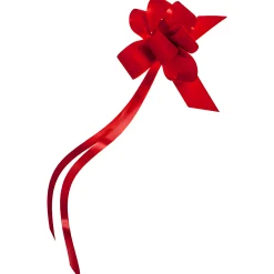 Ziehschleife Paperlook ca. 50 mm, rot, 100 Stück