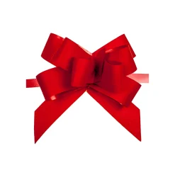 Ziehschleife Paperlook ca. 50 mm, rot, 100 Stück