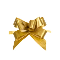 Ziehschleife Paperlook metallic ca. 50 mm, gold, 100 Stück